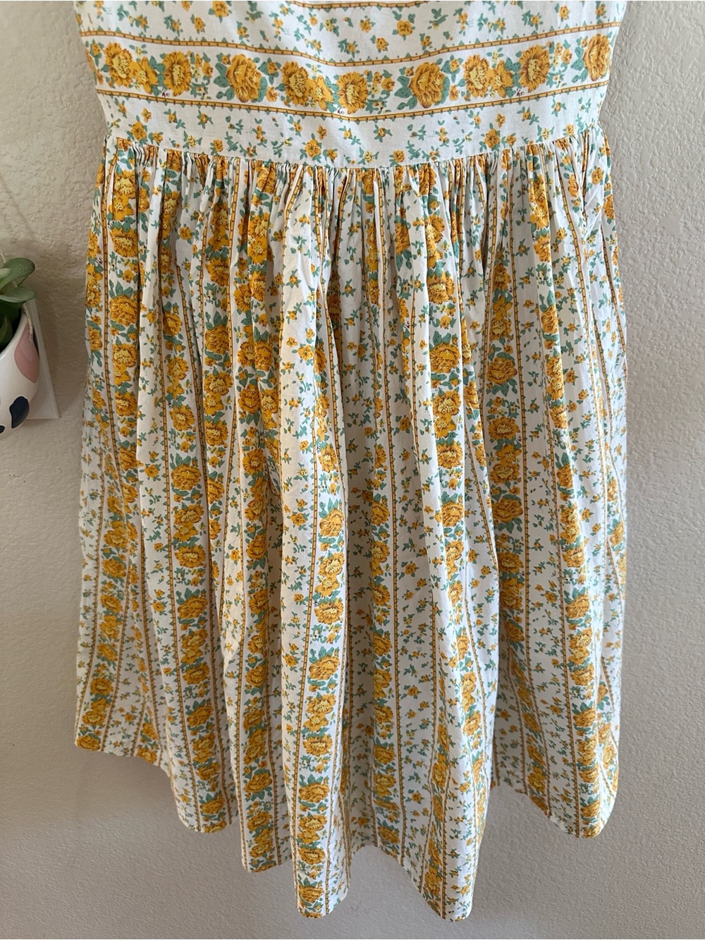 Yellow Floral Tie-Shoulder Sundress - Picture 3 of 7